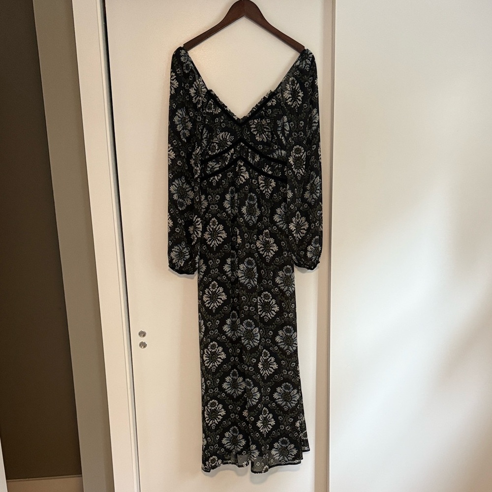 Promesa Floral Chiffon Maxi Prairie Dress